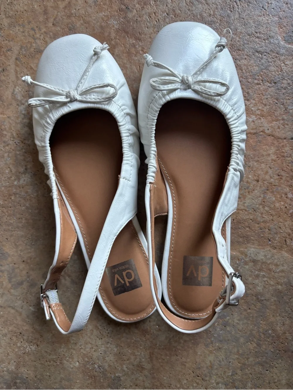 DV by Dolce Vita Cream Slingback Bow Ballet Flats